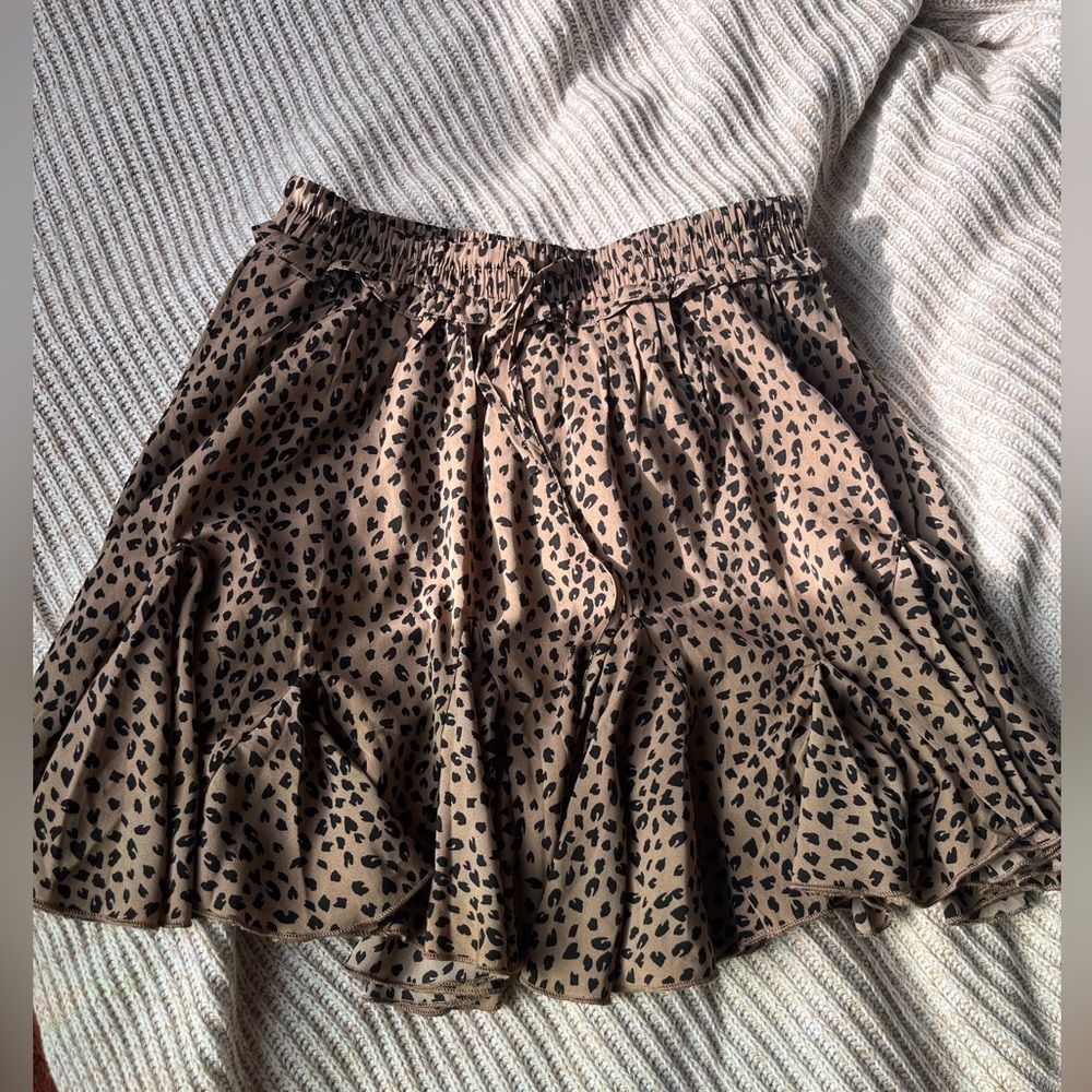 Jodifl - Cheetah Print Skirt with Built-In Shorts - Small